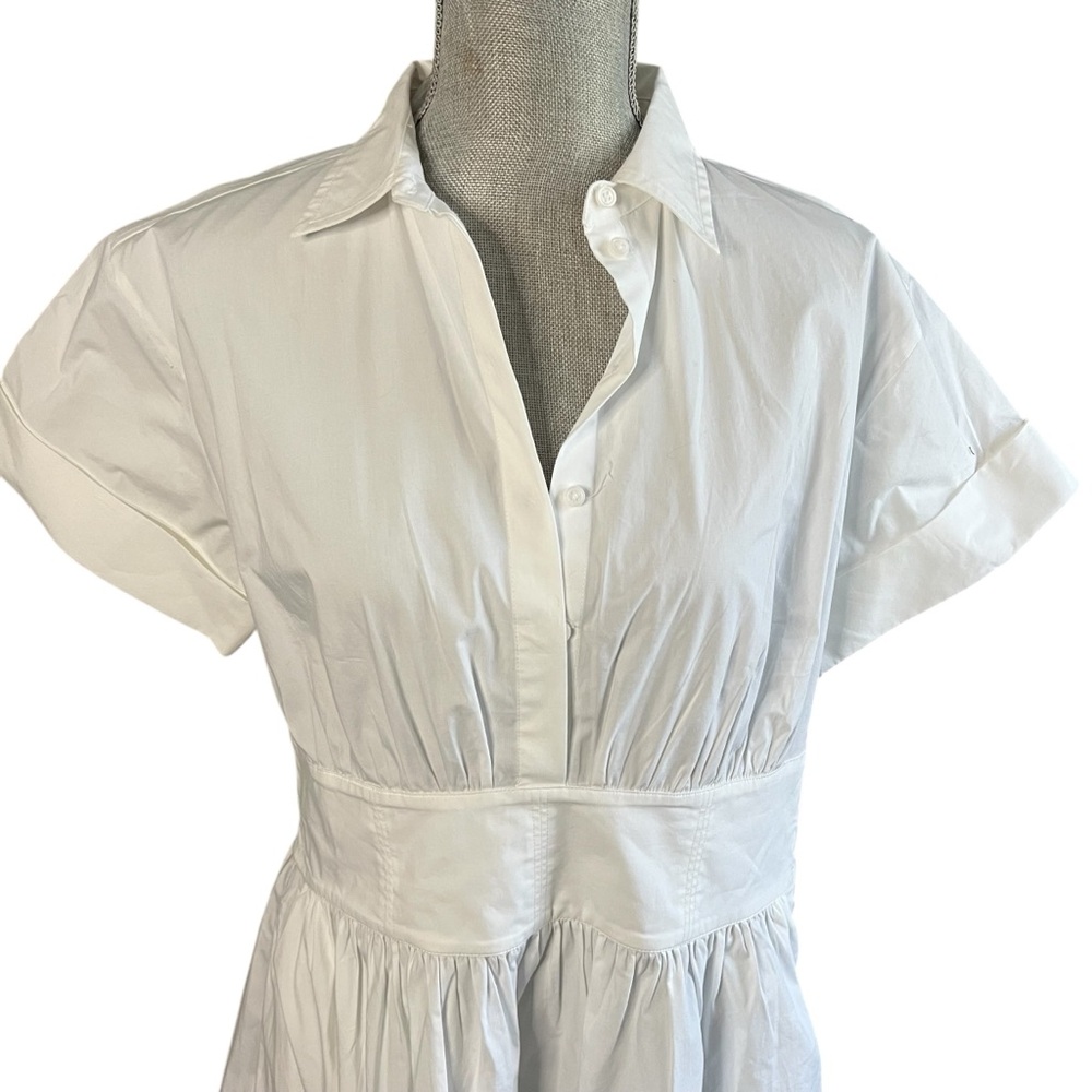 J. Crew Fitted-waist shirtdress in stretch cotton poplin Size 6 NEW! With tags! - Picture 3 of 8